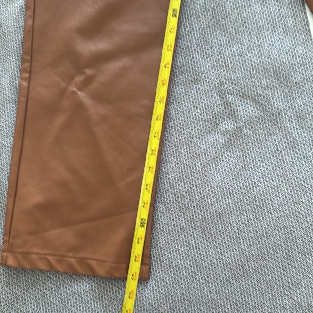 Faux leather brown trouser pants - Picture 6 of 6